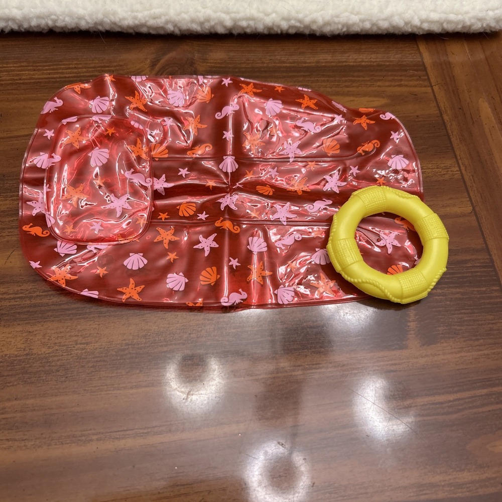Barbie Blow Up Raft Pillow & Yellow Life Preserve